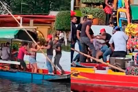 Se registra pelea campal a bordo de trajineras en Xochimilco