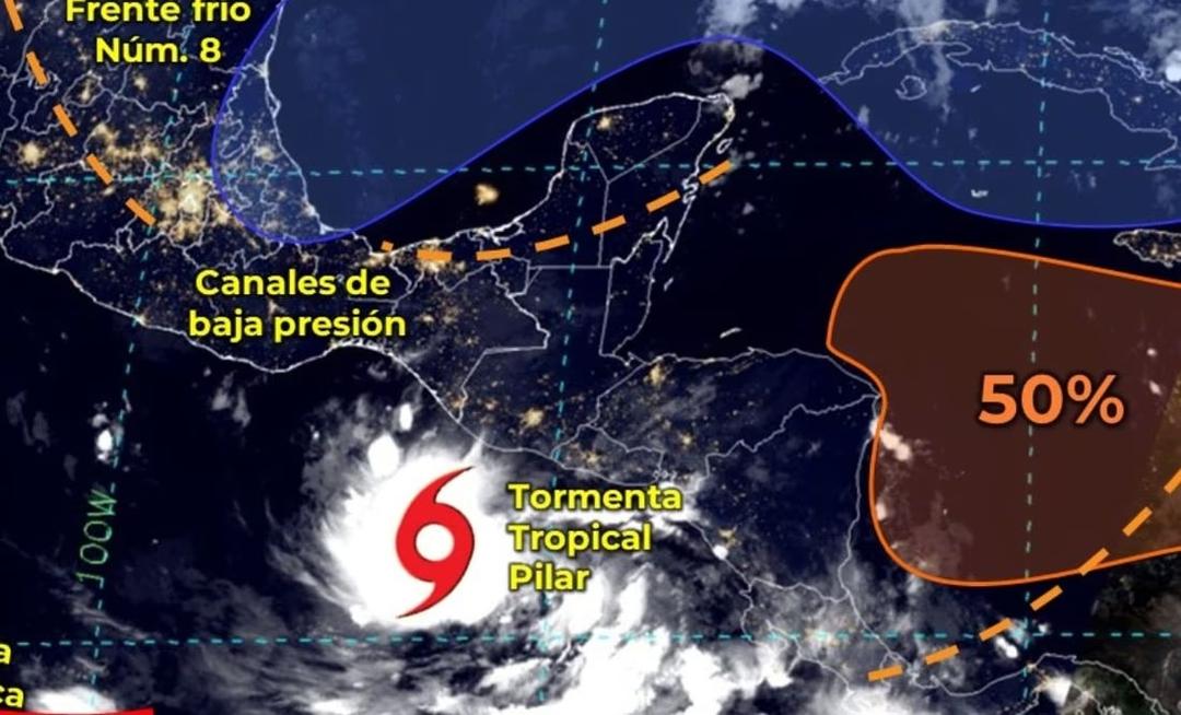 Tormenta Tropical Pilar y frente frío provocarán lluvias