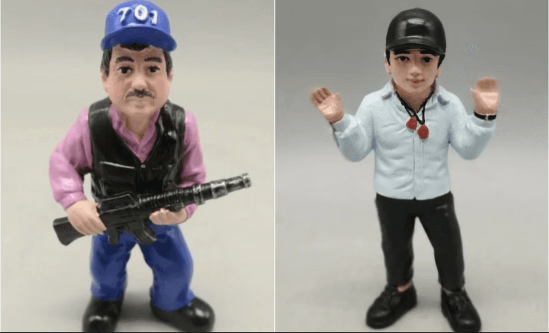 El Chapo” Guzmán y de Ovidio: Venden figuras de los narcos en casi 2 mil pesos