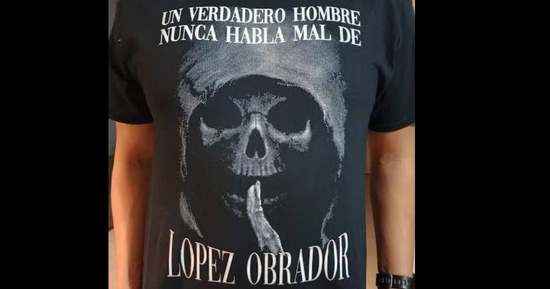 AMLO: Crean playeras de la Santa Muerte con frase del Presidente