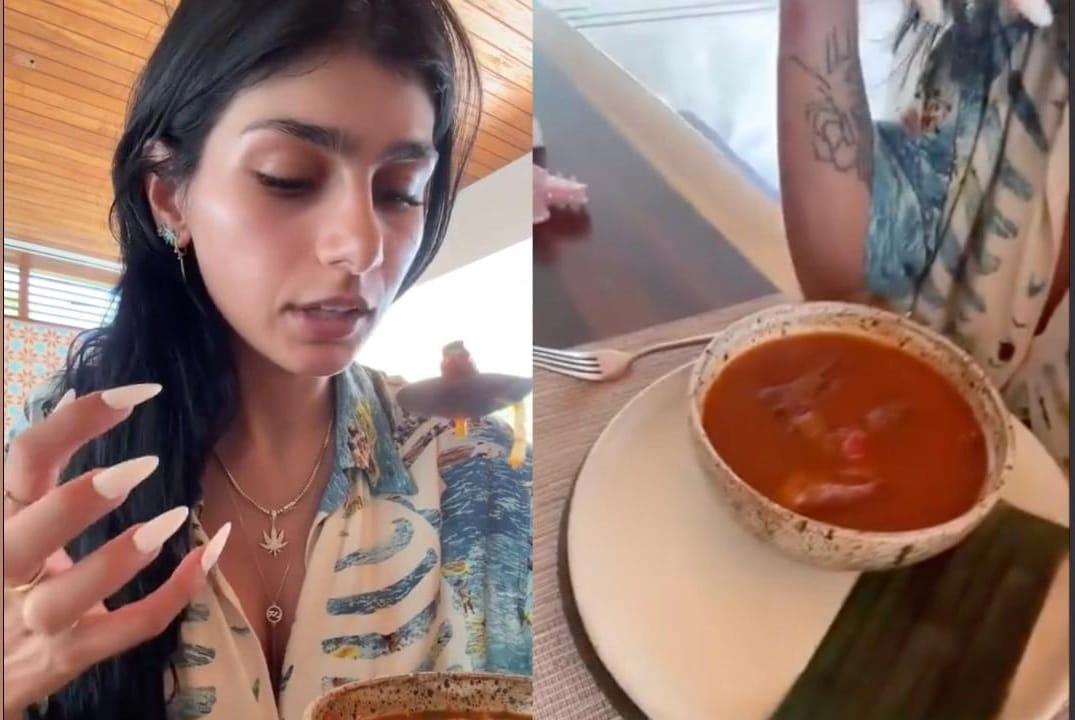 Mía khalifa: La ex actriz prueba el menudo y su reacción enamoró a todo México