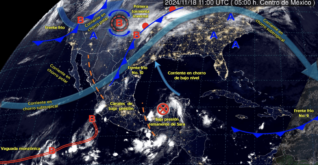 Primera tormenta invernal y Frente Frío número 10 traerá bajas temperaturas