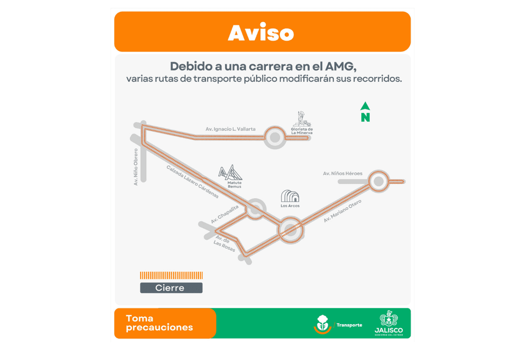 Medio maratón Guadalajara: Suspenderán rutas de transporte público