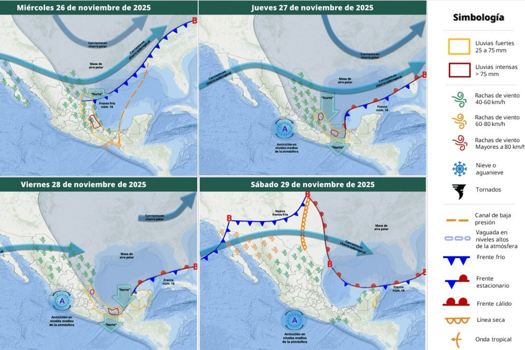 Frente frío 16 afectará con temperaturas de -10 a estos estados