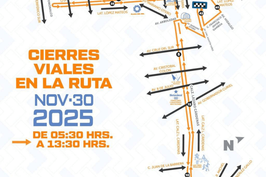 Maratón GDL 2025: Estos son los cierres viales este 30 noviembre