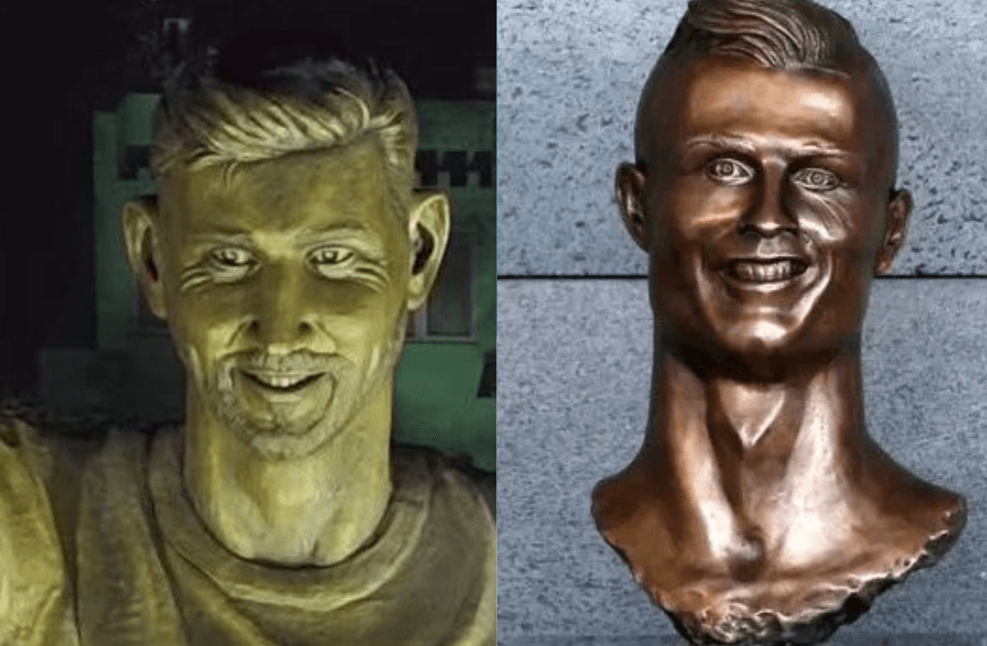 VIRAL: Tunden estatuas de Messi y Ronaldo en redes