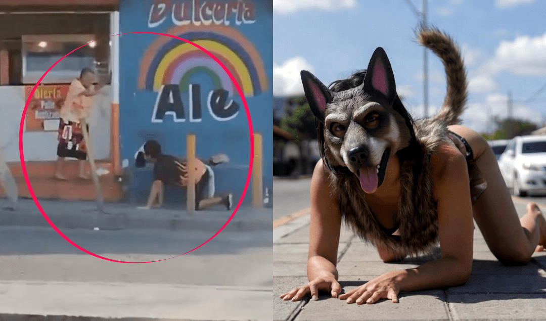 VIDEO: Abuelita baña a therian con agua bendita