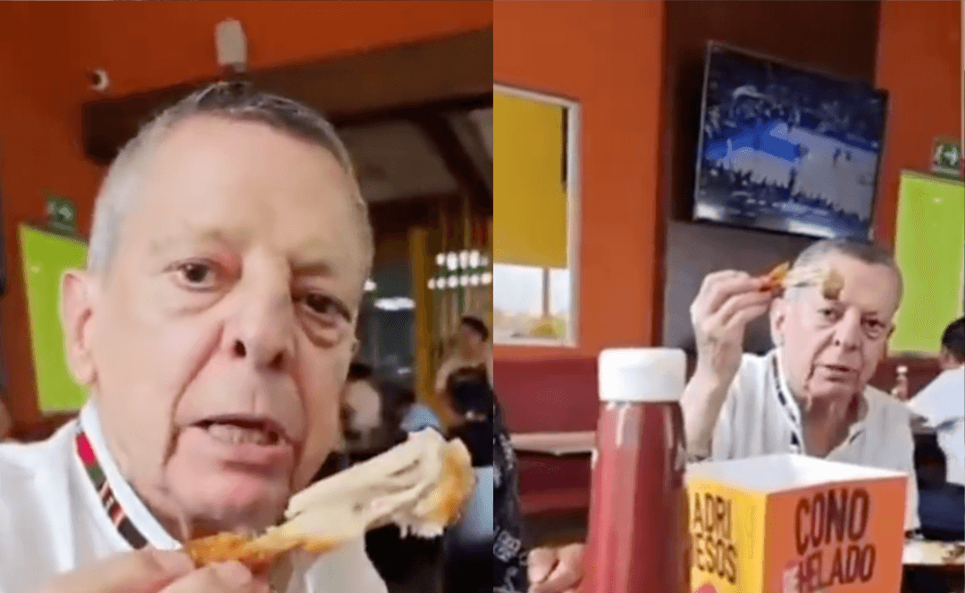 VIDEO: ¡Que susto! César Bono casi se asfixia en transmisión en vivo