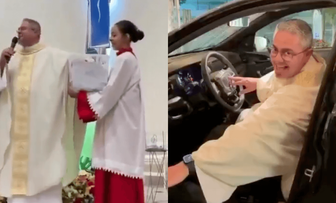 VIDEO: Sacerdote organiza rifa y él se gana el premio