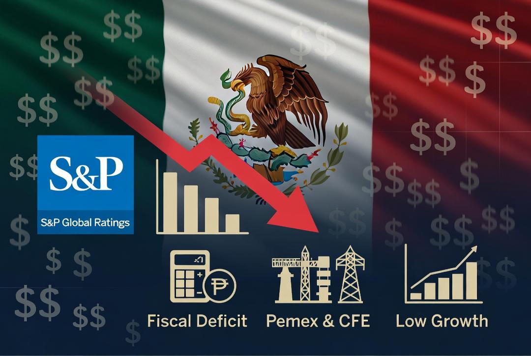 S&P Global Ratings cambió la perspectiva de calificación soberana de México a negativa