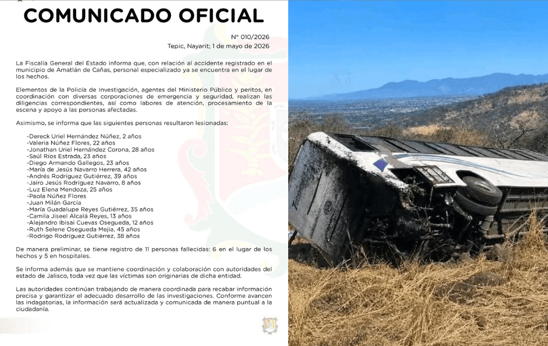 Accidente en Nayarit: Fiscalía revela nombres de víctimas identificadas