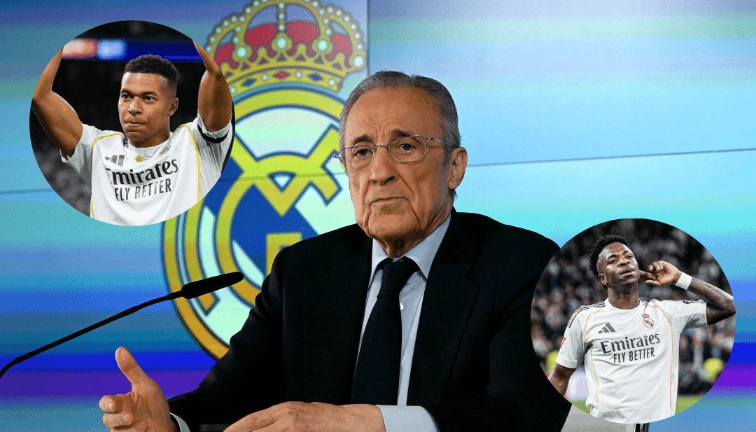 Florentino Pérez elogia a Mbappé y Vinicius
