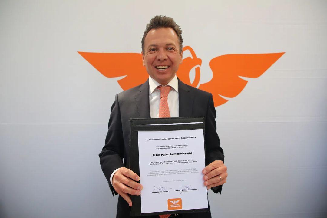 Pablo Lemus se registra como precandidato a la gubernatura de Jalisco