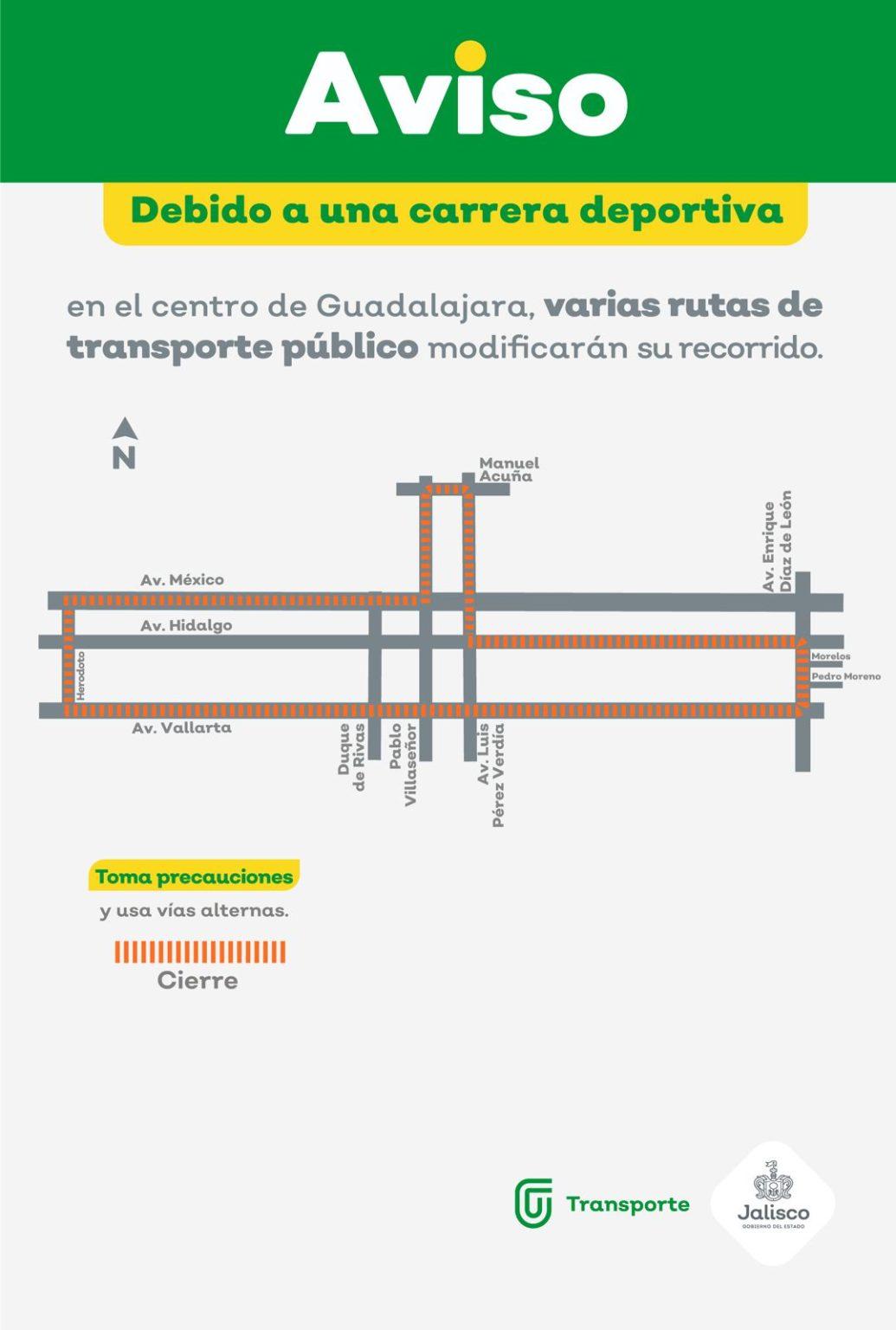 Carrera Guadalajara: Rutas del transporte público modificarán su recorrido, aquí te decimos cuales