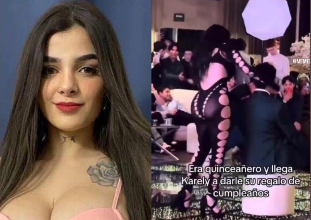 Karely Ruiz regala a quinceañero un baile en su fiesta