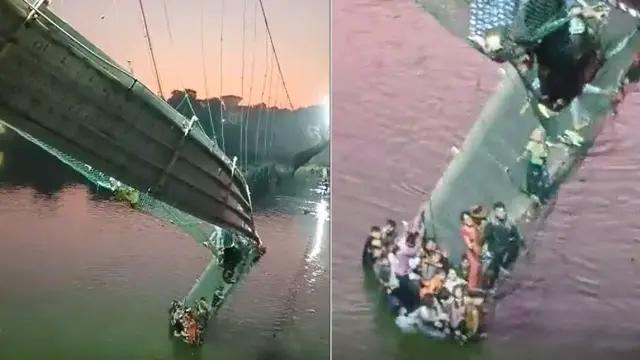 VIDEO| Varias decenas de personas murieron cuando un puente colgante se hundió en el estado de Gujarat, India