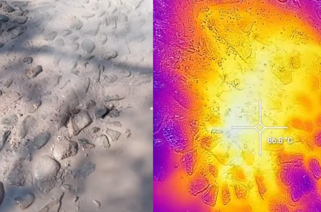 Zacoalco de Torres: Brota agua caliente y vapor del piso