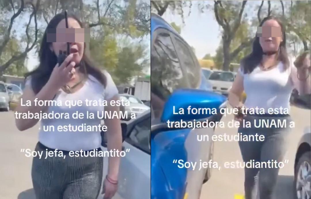 Lady UNAM agrede a estudiantes y se vuelve viral