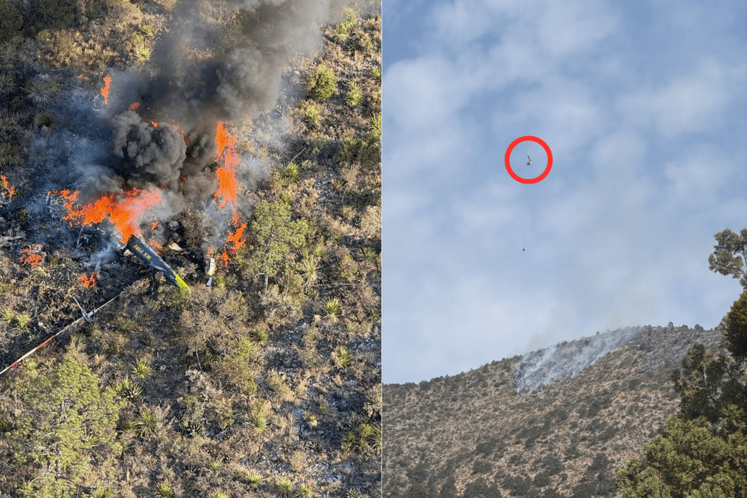 Coahuila: Helicóptero cae durante combate a incendio; hay ocho heridos