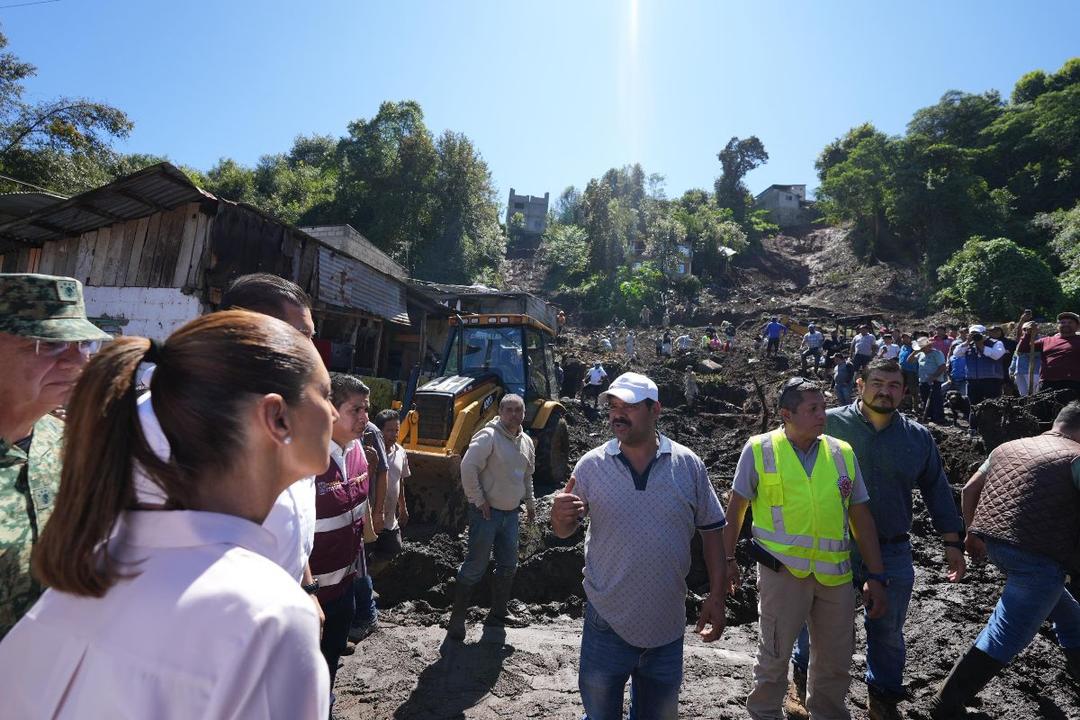 Sheinbaum visita Puebla, Veracruz e Hidalgo tras daños por lluvias