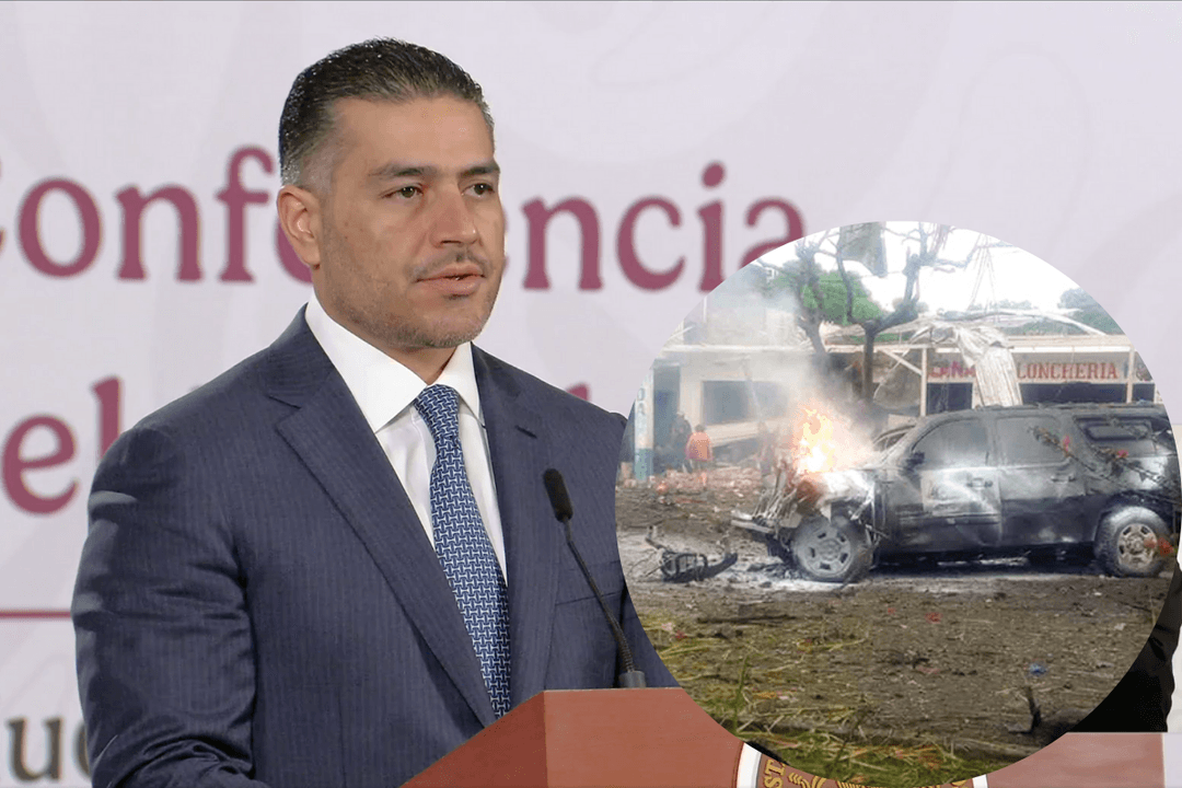 Coahuayana: Harfuch no descarta ninguna línea de investigación en coche bomba