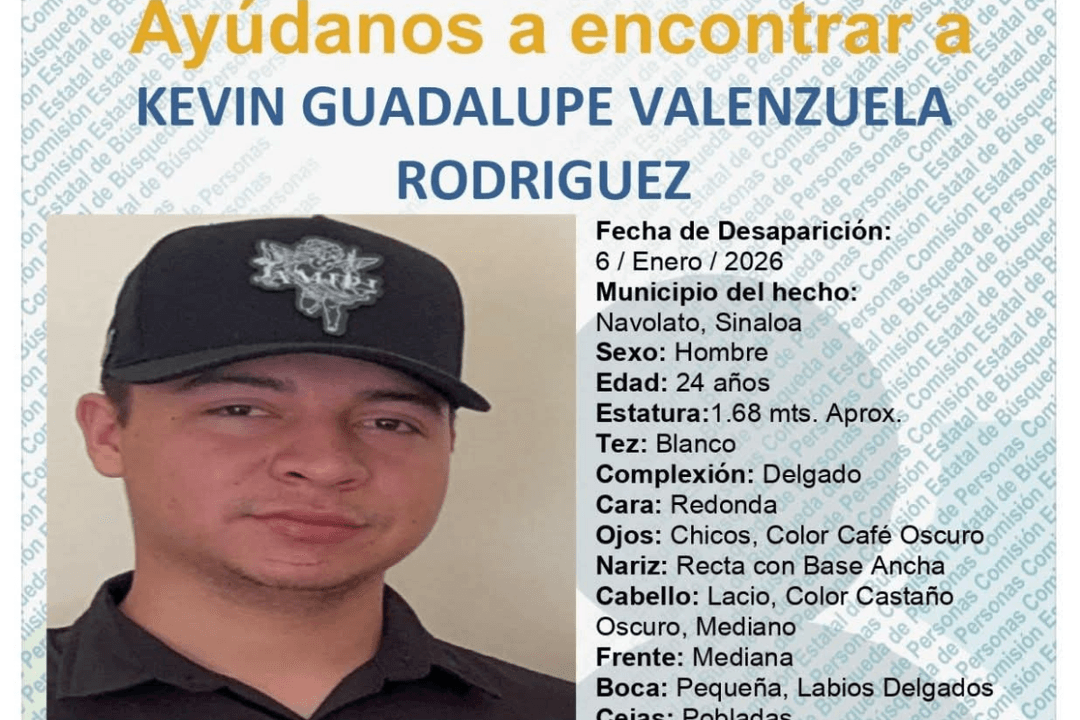 Navolato: Desaparece policía municipal; activan ficha de búsqueda