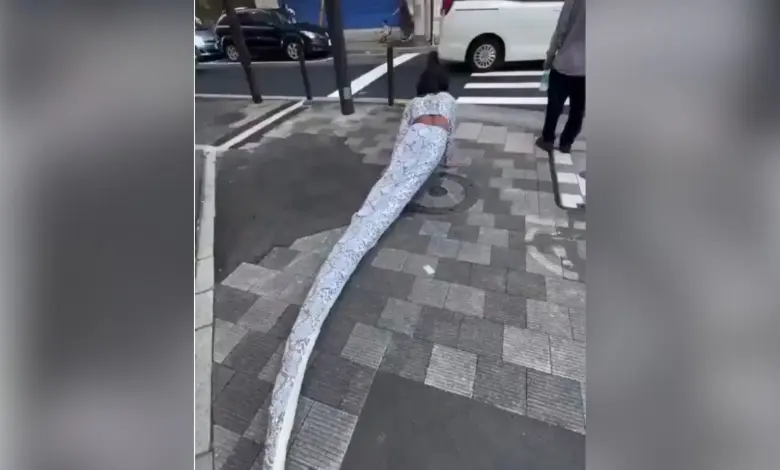 Japón: ¡No solo perros! Therian sorprende al moverse como serpiente