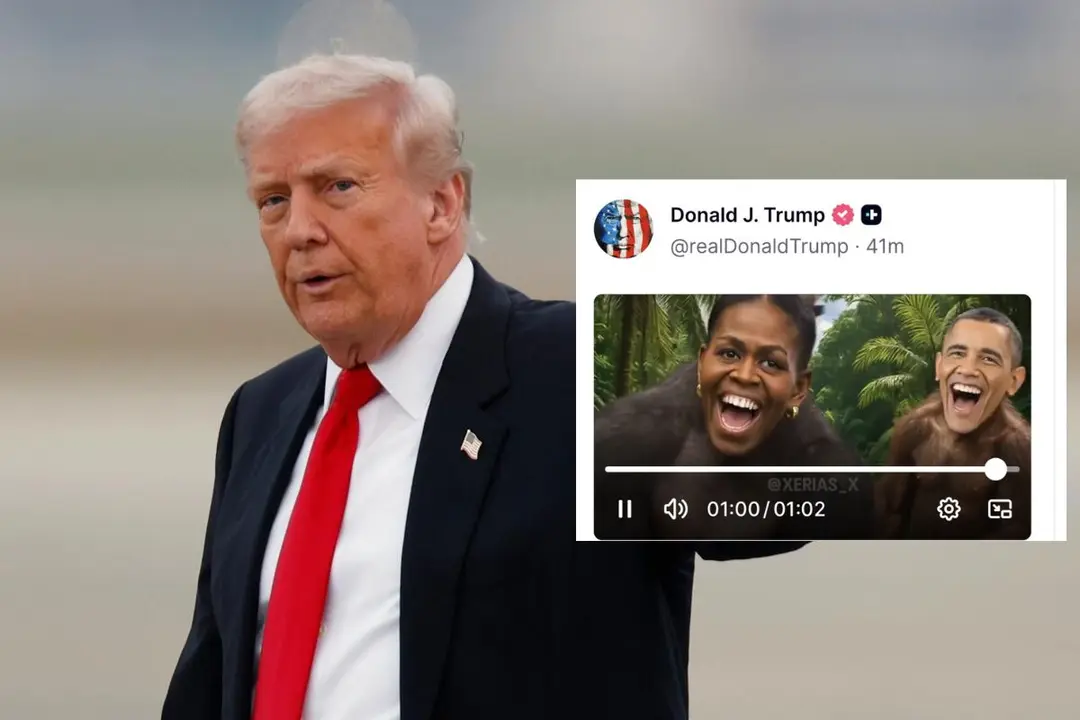 Trump publica video que muestra a Barack Obama y a su esposa como monos