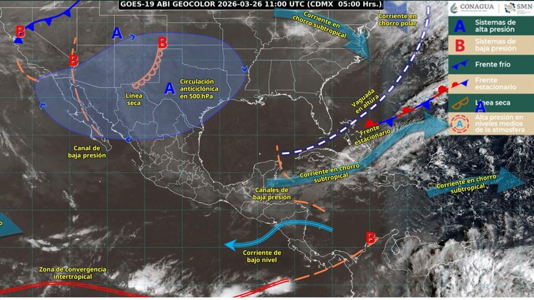 Clima en México: Calor extremo, lluvias y vientos este 26 de marzo