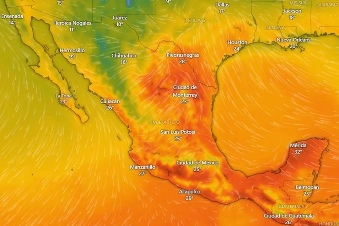 Ola de calor persiste, lluvias amenazan el sureste de México