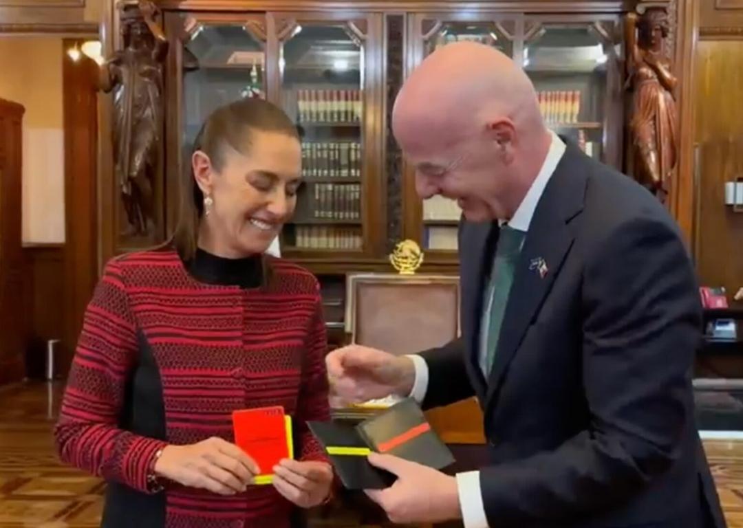 Claudia Sheinbaum recibió a Gianni Infantino en Palacio Nacional