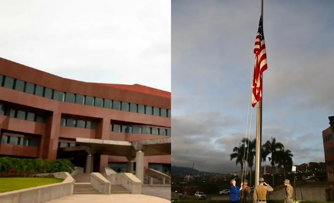 Bandera de EU luce en Embajada de Venezuela luego de 7 años