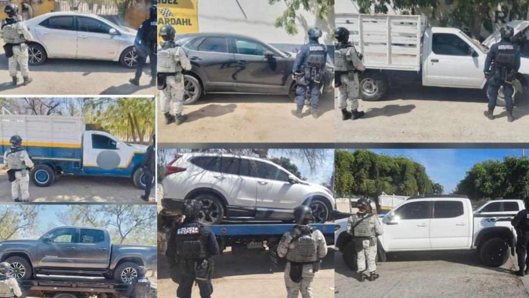 Sinaloa: Recuperan siete vehículos robados en Culiacán y Elota
