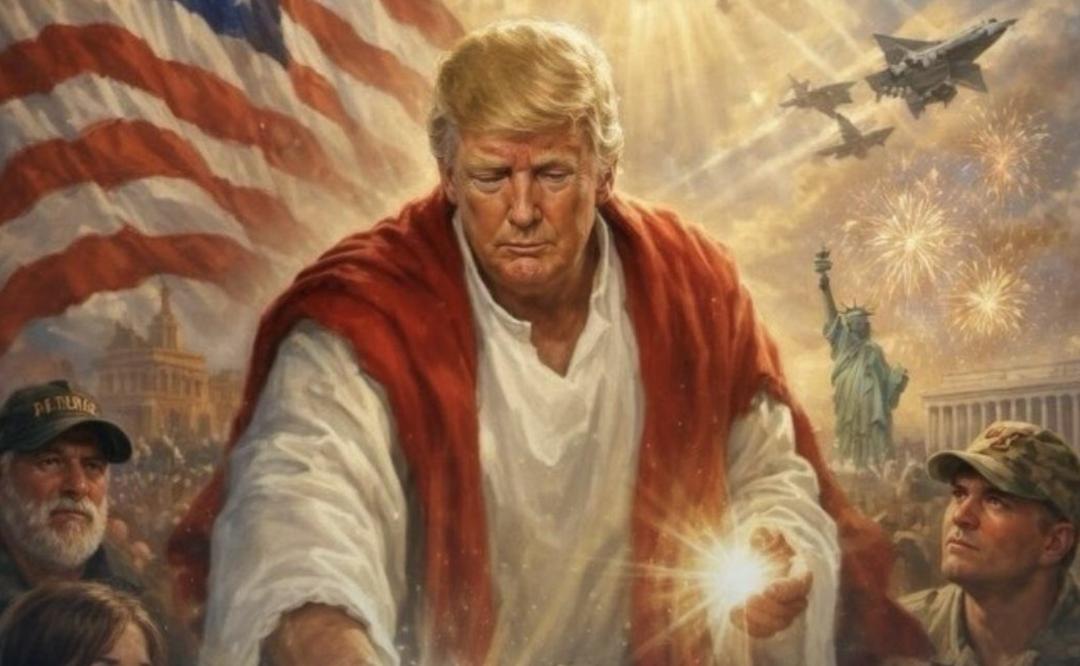 Trump se muestra como Jesús en redes y borra la publicación