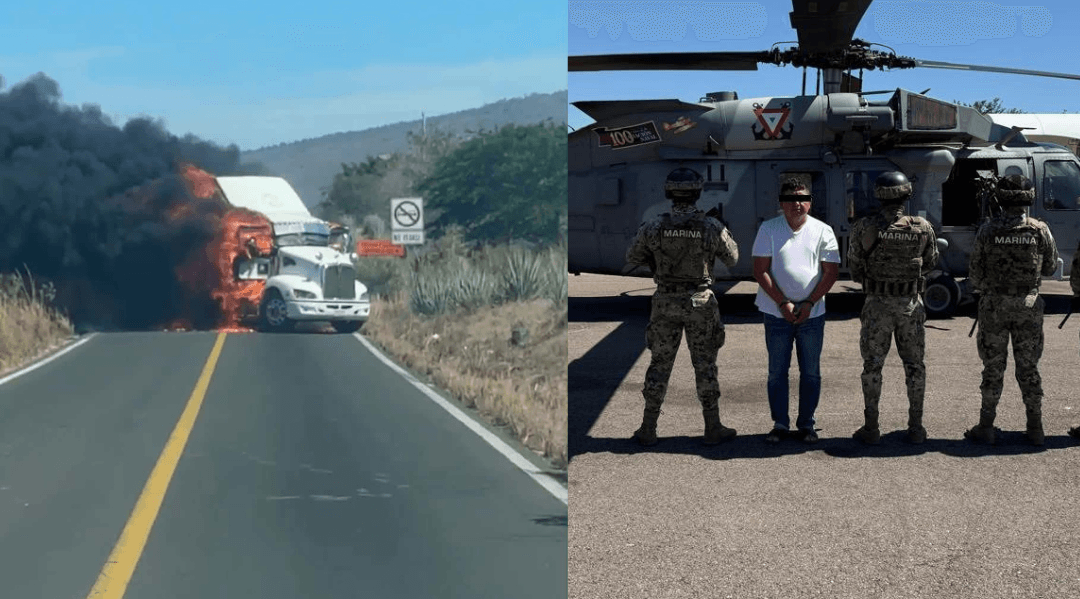 VIDEO: Bloqueos y quema de vehículos y negocios por detención de ‘El Jardinero’