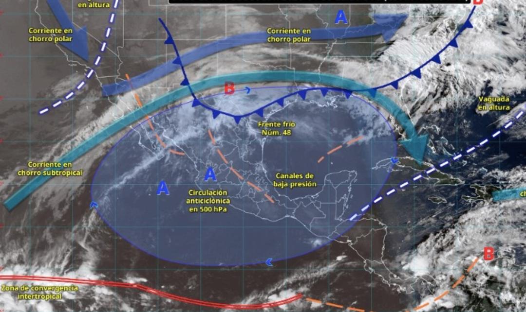 Onda de calor domina el país; frente frío 48 activa lluvias y vientos