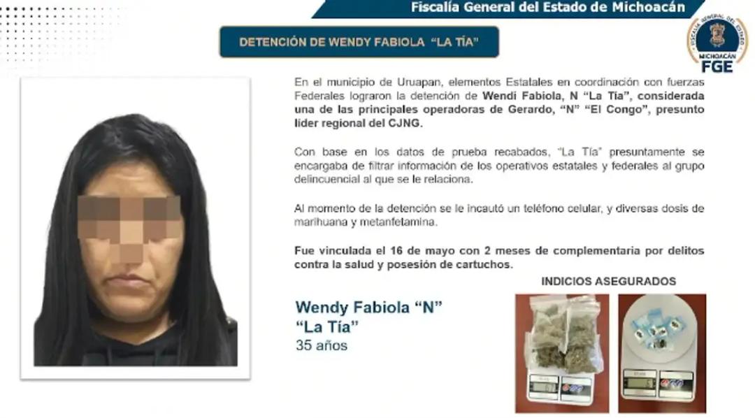‘La Tía’: Cae Wendy Fabiola ‘N’ por el caso del asesinato de Carlos Manzo