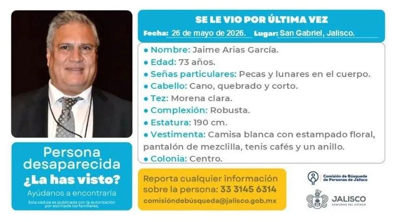 Jaime Arias García: Buscan a empresario joyero desaparecido