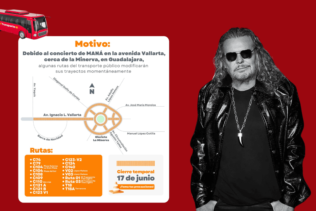 Transporte público en GDL: Modificarán rutas por concierto de Maná