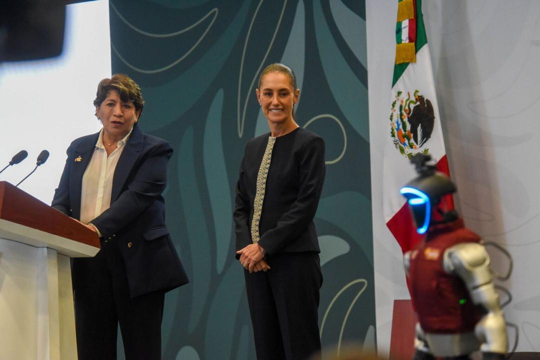 Sheinbaum presenta a robots asistentes del C5 en EdoMex