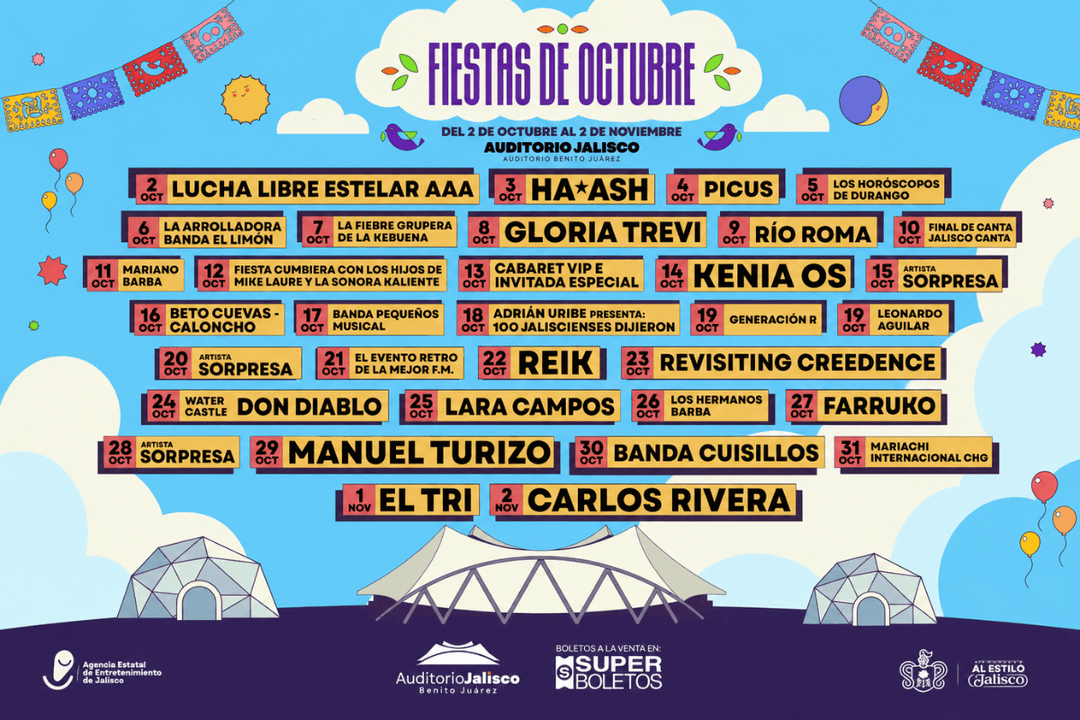 Fiestas de Octubre 2026: Conoce la cartelera OFICIAL