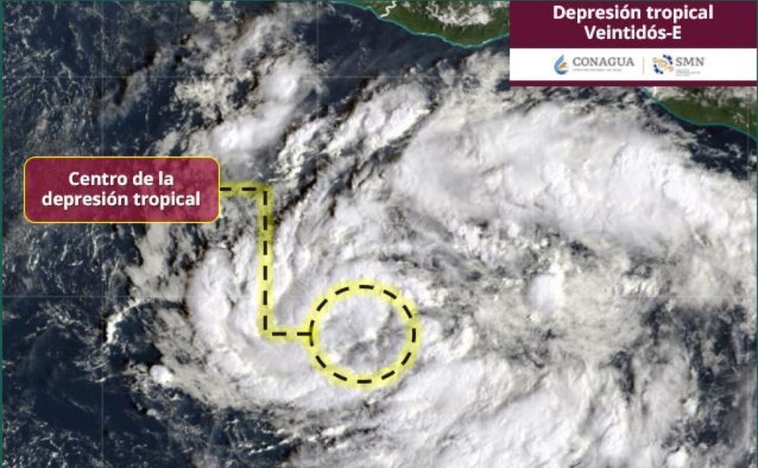 Depresión tropical Veintidós-E: ¿Afectará a Jalisco y cuándo podría ser huracán?